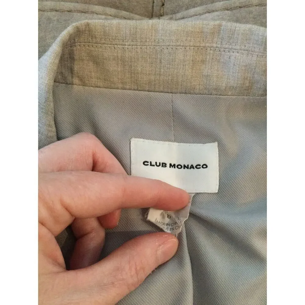 Club Monaco Long Single-Breasted Blazer Mens Size Medium M Grey Corporate READ‎